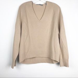 Vince Marled Wool Cashmere V-Neck brown medium
